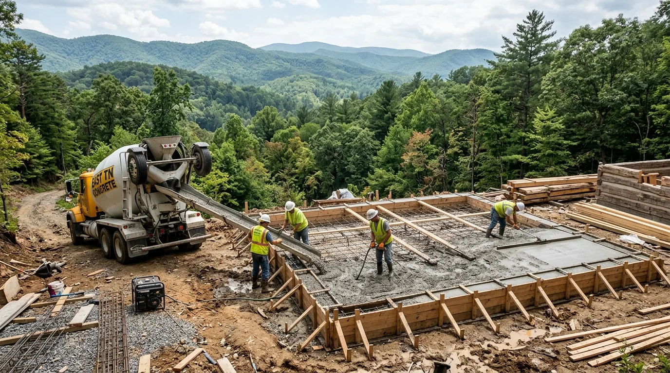 Concrete Foundations for Smoky Mountain Cabins in Sevierville, TN